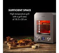 Hannibal Parrilla de alta temperatura para interiores 2.200W 850°C acero inoxidable plateado Klarstein