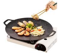 Parrilla de barbacoa coreana: hierro, diámetro 28-38 cm | Plancha antiadherente con conductividad térmica uniforme | Placa de barbacoa para cocina Parrillas eléctricas exteriores