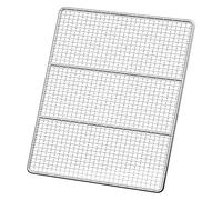 Parrilla de barbacoa de acero inoxidable de gran tamaño, rejilla redonda multiusos para fogatas al aire libre, perfecta para costillas, 38,5 x 31 cm