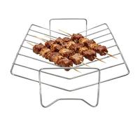 Parrilla de barbacoa de acero inoxidable en forma de V resistente al calor | Estante De Metal Para Barbacoa Para Verduras Carne Interior Exterior Barbacoa BBQ Picnic Camping Cocina