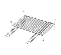 Parrilla De Barbacoa Doble Con Patas De Acero (60x40cm) Cromo Brillante A14060