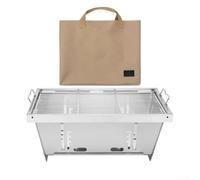 Parrilla de barbacoa para acampar al aire libre, plegable, de acero inoxidable, carbón compatible con mesas IGT, portátil para acampar en el patio trasero