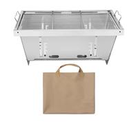 Parrilla de barbacoa portátil, parrillas de cocina al aire libre,Parrilla de carbón plegable de acero inoxidable con | Parrilla de carbón para barbacoa con asas Kit de herramientas de barbacoa para