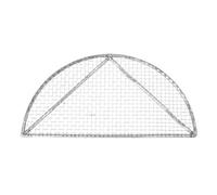 Parrilla de Barbacoa Semicircular Desmontable Portátil de Acero Inoxidable | Plata, Red Plegable Resistente, Uso Exterior, Accesorio para Rejilla y Cocina al Aire Libre