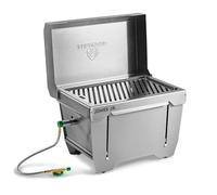 Parrilla de camping 1 quemador BURNHARD® 3,2 kW, 500°C acero inoxidable, sistema FitnFire™, ultracompacto, bolsa de transporte, base para parrilla - JONES Jr.