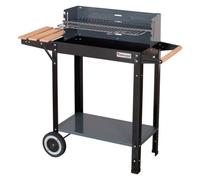 Parrilla de carbón con carrito, parrilla de jardín y camping, acero MG909