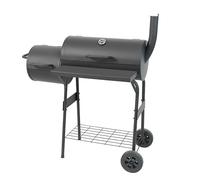 Parrilla de carbón para barbacoa - Ahumador portátil para exteriores XXL con tapa, ruedas y termómetro para picnics y jardines