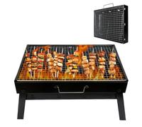 Parrilla De Carbón, Parrilla De Barbacoa, Barbacoa Carbón Vegetal, Portátil Plegable De Carbón De Leña Barbacoa De Barbacoa Ara Camping, Jardín, Picnic, Camping, Ahumador De Acero(40cm*27cm*20cm)