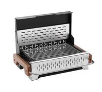 Parrilla de Carbón Plegable, Barbacoa Portátil de Doble Capa, 2 Velocidades Ajustables, Placa Aislante Térmica Reforzada y Segura Para Acampar Al Aire Libre y Picnics