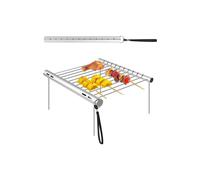 Parrilla de carbón plegable y portátil de acero inoxidable para exteriores