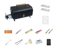 Parrilla De CarbóN PortáTil De Sobremesa Con Mango De Madera Y Cerradura, Adecuada Para Asar Y FreíR, Adecuada Para Acampar Al Aire Libre, Preparar Té Alrededor De La Estufa,13-pcs
