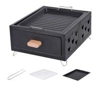 Parrilla De Carbón Portátil, Estufa De Camping Con Estante De Carbón Montado En Cajón, Parrilla De Camping, Mini Parrilla, Parrilla De Mesa De Carbón Para Barbacoas, Picnics Y Preparación De Té