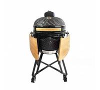 Parrilla de cerámica para barbacoa, parrilla Kamado con forma de huevo, horno de pizza para cocinar al aire libre, ideal para uso en jardín y patio