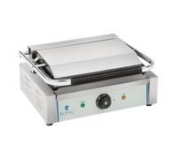 Royal Catering Plancha Grill De Contacto RCKG-2200-G (Acero inoxidable/hierro fundido esmaltado, Placa ondulada, 2200 W)