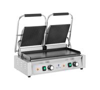 Royal Catering Parrilla de Contacto Plancha RCPKG-3600-M (Potencia: 3.600 W, Superficie: Ondulada + lisa, Temperatura de funcionamiento: 50-300 °C)
