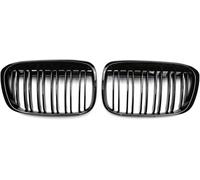 Parrilla de Doble Puente para BMW X1 F48 F49 2016-2019, Rejillas Parachoques Delantero en Negro Brillante Rejilla Delantera del vehículo(Double Line)