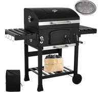 Parrilla de exterior, parrilla para , parrilla de con ruedas, termómetro y estantes plegables, ahumador para , carrito grande de parrilla de para camping, jardín