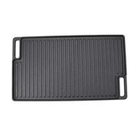 Parrilla de Hierro Fundido Reversible Rectangular 46x26cm, Plancha Antiadherente con Asa - Distribución Uniforme de Calor, Uso Versátil para Cocina y BBQ