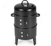 Parrilla de Jardín + Horno Ahumar Asador a Carbón Vegetal Cromado Räuchertonne