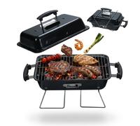 Parrilla de mesa, carbón, plegable, camping, portátil, barbacoa, ahumador