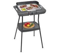Parrilla de mesa y de pie Clatronic | para interior y exterior | Parrilla eléctrica para balcón | 2000 W | Parrilla de mesa eléctrica | Bajo nivel de humo y olor | BQS 3842