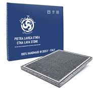 Parrilla de piedra volcánica Etna, placa pulida para barbacoa, 39 x 30 x 2 cm, ideal para verduras, carnes y pescados