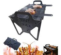 Parrilla de ranura: parrilla plegable de acero for fácil almacenamiento, instalación sin herramientas, ligera y compacta, estufa for brochetas al aire libre, parrillas de carbón plegables(50cm)