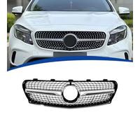 Parrilla del Parachoques ABS Delantero del Coche Reemplazo de la Parrilla para Mercedes Benz GLA X156 2017 2018 2019, Delantera Parachoques Estilo,Silver