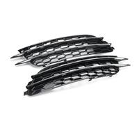 Parrilla del radiador Compatible con A6 C7 Sedan 2012~2015 par luz antiniebla del parachoques delantero lámpara de rejilla rejillas de malla de nido de abeja cubierta negra brillante(With Silver)