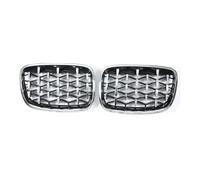 Parrilla del radiador delantero Para Serie 2 F45 228i 220i 235i 2014-2018 Rejillas Cromadas Tipo Riñón Con Diseño Rejilla Parachoques Delantera Estilo(Todo plateado)