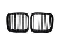 Parrilla Delantera 2x Para E36 1992-1996 Estilo Doble Línea Parrillas Delanteras Carreras Kindey Listones Dobles Superior Negro Brillante Rejillas Frontales Radiador(Double Line Black)