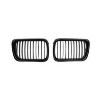 Parrilla Delantera 2x Para E36 Para LCI 1996-1999 M3 Estilo Doble Línea Rejillas Delanteras Carreras Kindey Negro Brillante Listones Dobles Superiores Rejillas Frontales Radiador(Single-Glossy Black)