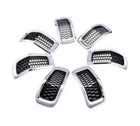 Parrilla Delantera 7 Piezas De Insertos Rejilla Delantera Para Jeep Para Cherokee 2014-2018 Color Negro Brillante(Chrome)