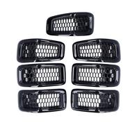Parrilla delantera coche Inserciones Rejilla Delantera 7 Piezas Protector Parrilla Para Jeep Para Cherokee 2014 2015 2016 2017 2018 Accesorio Embellecedor Rejilla Protectora Coche Rejilla Radiador(Neg