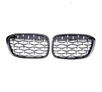 parrilla delantera coche Para BMW X1 F48 F49, Parrilla Frontal De Diamante Para Coche, Carreras 2016-2019, Parrillas Negras Brillantes, Para Rejillas delanteras(Black Silver)