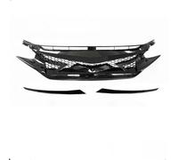 Parrilla delantera coche Parrilla Delantera Para Civic 10. ª Generación 2016-2018 Si Hatchback Tipo R Modelos 2019-2021 Rejilla Malla Capó Parachoques Superior Coche Negro Rejillas