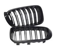 parrilla delantera coche Parrilla Frontal De Riñón Negro Brillante Para BMW X3 X4 F25 F26 2014 2015 2016 2017 2018 Parrillas Carreras Con Tira Embellecedora Doble Línea rejilla parachoques
