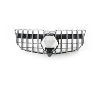 parrilla delantera coche Parrillas Carreras Para Mercedes Para Benz GLK X204 2013-2015 GT Parrilla Delantera Coche GLK250 GLK300 GLK350 Parachoques Rejillas delanteras(Plata)