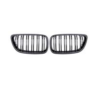 parrilla delantera coche Rejilla delantera riñón coche parrilla carreras parrillas doble línea negras brillantes para BMW Serie 2 F22 F23 F87 para M2 2014-2019 rejilla parachoques(Negro)