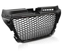 Parrilla delantera compatible con Audi A3 2008 2009 2010 2011 2012 Sportback 3 puertas 5 puertas parrilla central delantera Sport GV-67 rejilla de malla de panal deportivo negro brillante