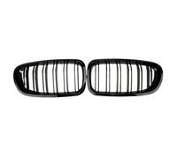 Parrilla delantera Compatible Con Para Serie 5 F10 2010 2011 2012 2013 2014 2015 2016 Rejilla Deportiva Riñón Delantera Coche 1 Par Parrilla Carreras Listones Dobles Negro Brillante