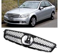 Parrilla Delantera de Coche para Benz C Class W204 2008-2014 Rejilla Central Parachoques Delantero Parachoques Superior Coche Parrilla