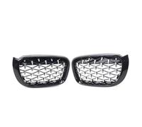 Parrilla Delantera Del Coche Accesorio Coche Rejilla Riñón Delantera Para X3 Para F25 Para X4 Para F26 2014 2015 2016 2017 Diamond Meteor Rejillas Malla Último Estilo Plástico(Cromo)