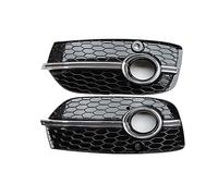 parrilla delantera del coche Q3 2013-2015 accesorios de coche protector luz antiniebla delantera con Radar para agujeros rejilla lámpara cubierta(Chrome)