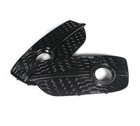 parrilla delantera del coche Q3 2013-2015 accesorios de coche protector luz antiniebla delantera con Radar para agujeros rejilla lámpara cubierta(Negro)