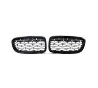 Parrilla Delantera Del Coche Rejillas Delanteras Diamond Gypsophila Silver Kidney Grill Para Serie 3 Para F30 2012-2019 Reemplazo De Parachoques Delantero De Carreras(Half Silver)