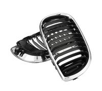 Parrilla Delantera Par Para E46 Saloon 4 Puertas 3 Series 2002 2003 2004 2005 320i 325Xi 330Xi Parrilla Delantera Central Riñón Cromada Rejillas Frontales Radiador(Chrome Black)