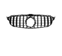 Parrilla Delantera Para Benz Para Clase C Para W205 Para C300 C250 C43 Para AMG 2019-2021 Rejilla Superior Estilo Diamantes Cromados Negro Brillante Rejilla Central Delantero(GTR-Glossy Black)