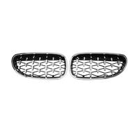 Parrilla Delantera Para BMW Serie 5 E60 E61 Para M5 325i 2004-2009 Rejillas Estilo Una Sola Línea Parachoques Delantero Detalles Cromados Forma Diamante Capó(Diamond-Silver)