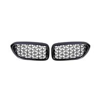 Parrilla Delantera Para BMW Serie 5 G30 G31 G38 520i 530i 540i 2018 2019 Parrilla Delantera Tipo Riñón Estilo Meteorito Diamante Estrella 2 Unidades Rejilla Parachoques(Black Silver)
